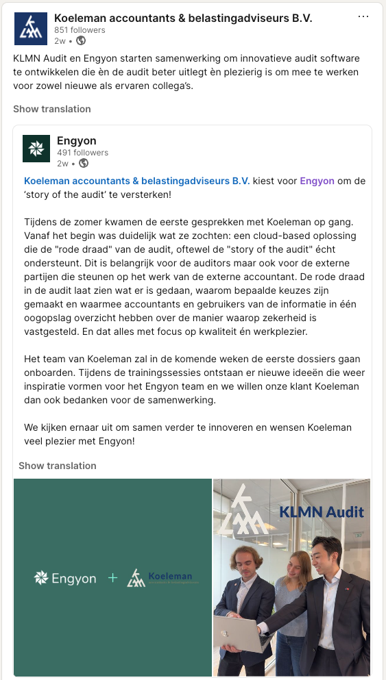 Koeleman testimonial