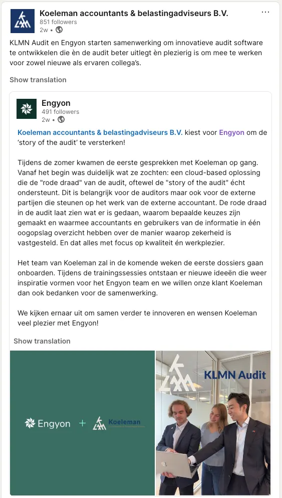 Koeleman testimonial